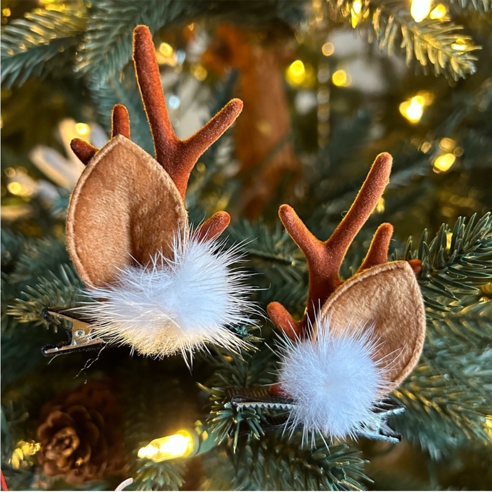 Reindeer Antler Hair Clips ~ Brand New!